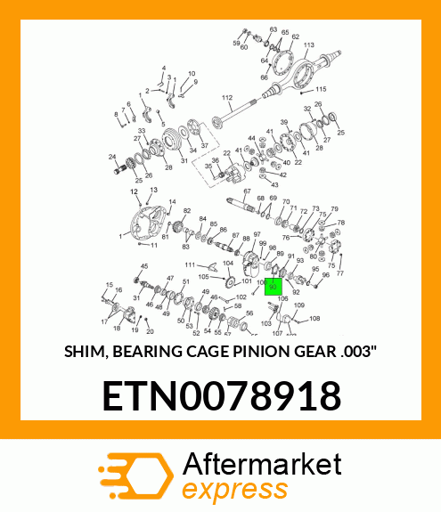 SHIM, BEARING CAGE PINION GEAR .003" ETN0078918