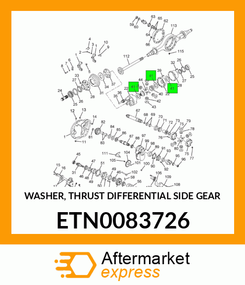 WASHER, THRUST DIFFERENTIAL SIDE GEAR ETN0083726