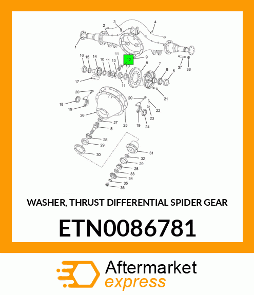 WASHER, THRUST DIFFERENTIAL SPIDER GEAR ETN0086781