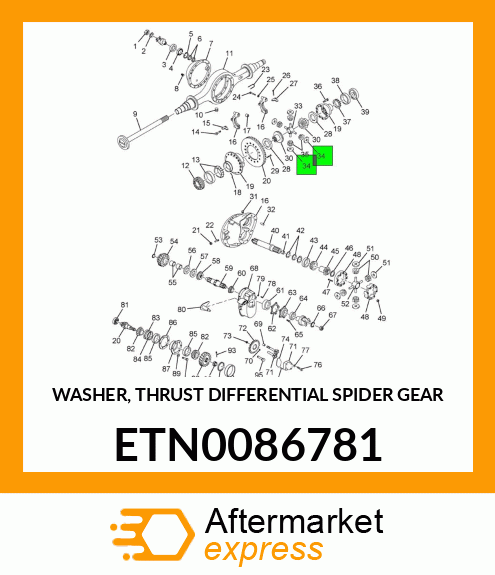 WASHER, THRUST DIFFERENTIAL SPIDER GEAR ETN0086781