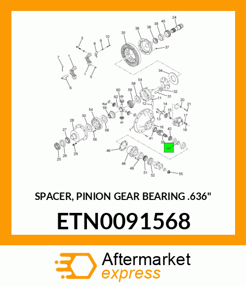 SPACER, PINION GEAR BEARING .636" ETN0091568