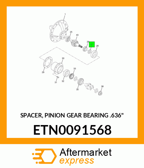 SPACER, PINION GEAR BEARING .636" ETN0091568