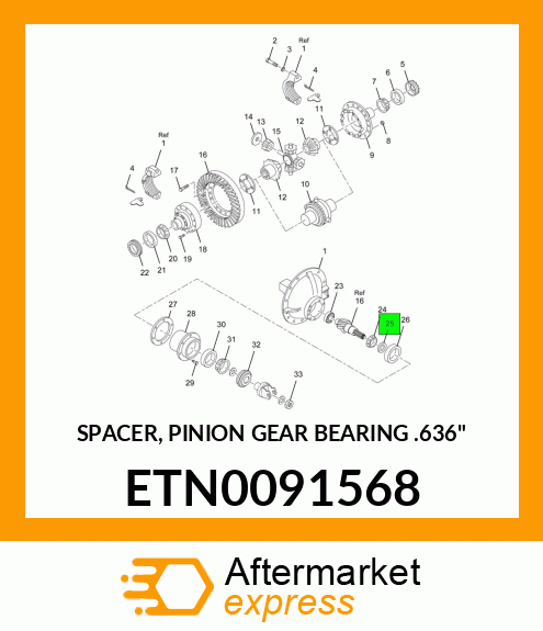 SPACER, PINION GEAR BEARING .636" ETN0091568