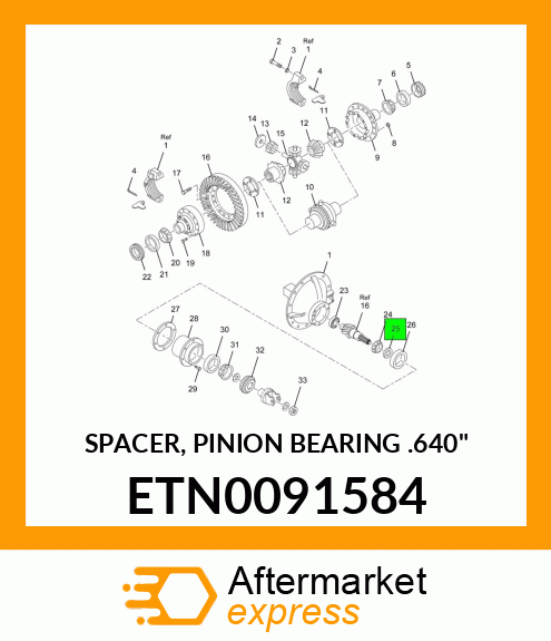 SPACER, PINION BEARING .640" ETN0091584