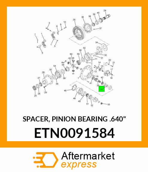 SPACER, PINION BEARING .640" ETN0091584