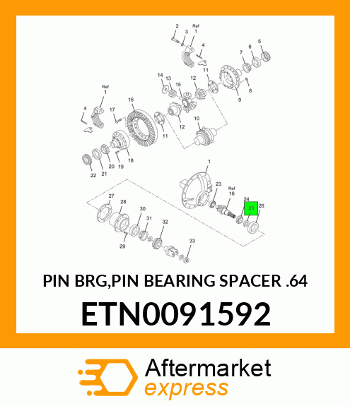 PIN BRG,PIN BEARING SPACER .64 ETN0091592