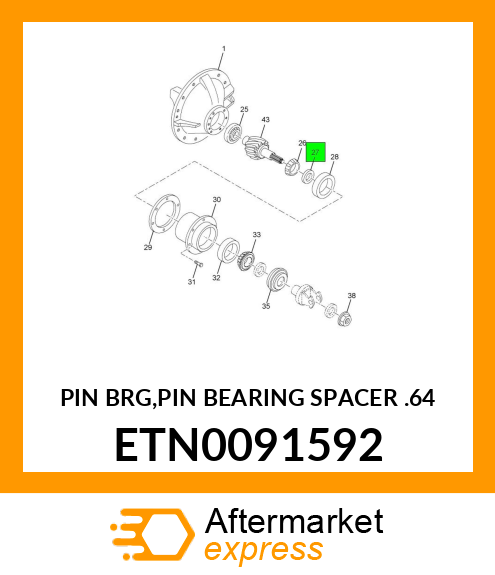 PIN BRG,PIN BEARING SPACER .64 ETN0091592