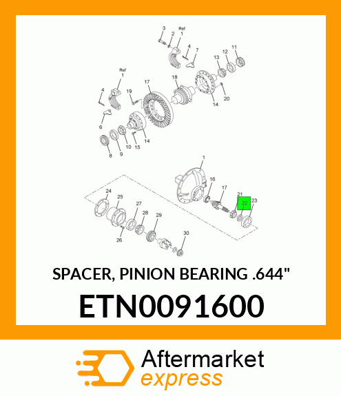 SPACER, PINION BEARING .644" ETN0091600