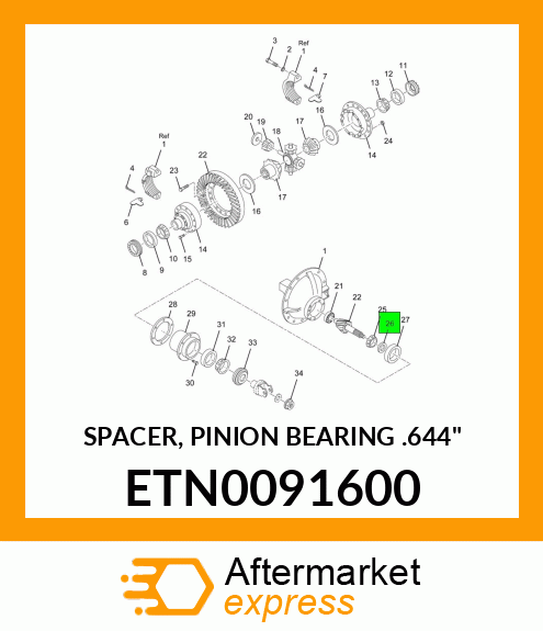 SPACER, PINION BEARING .644" ETN0091600