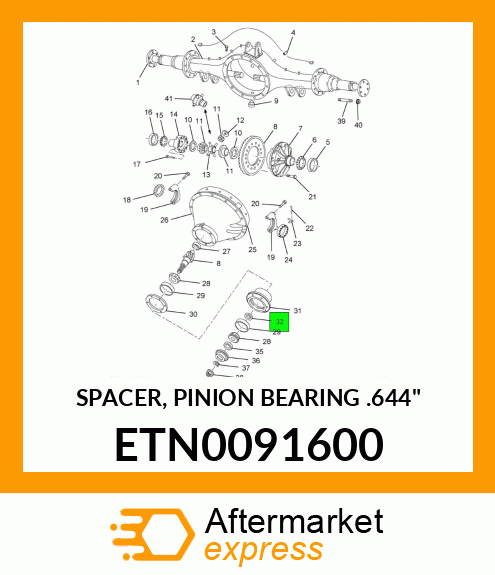 SPACER, PINION BEARING .644" ETN0091600