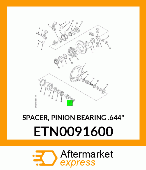 SPACER, PINION BEARING .644" ETN0091600