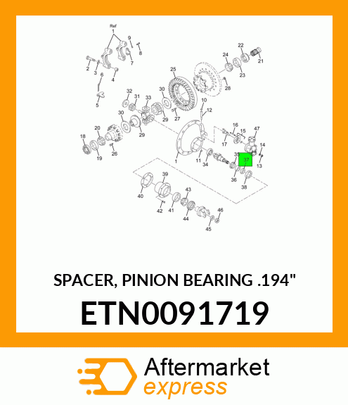 SPACER, PINION BEARING .194" ETN0091719