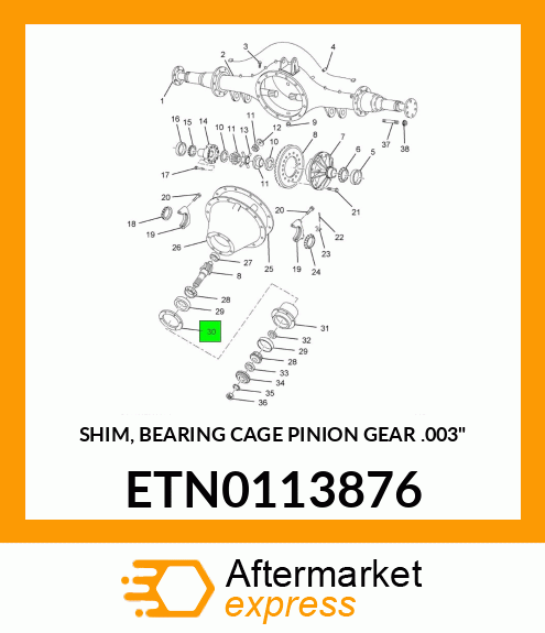 SHIM, BEARING CAGE PINION GEAR .003" ETN0113876