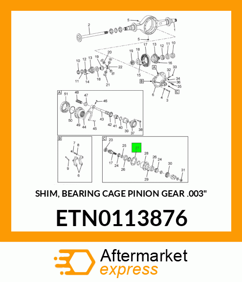 SHIM, BEARING CAGE PINION GEAR .003" ETN0113876