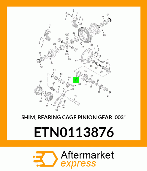 SHIM, BEARING CAGE PINION GEAR .003" ETN0113876