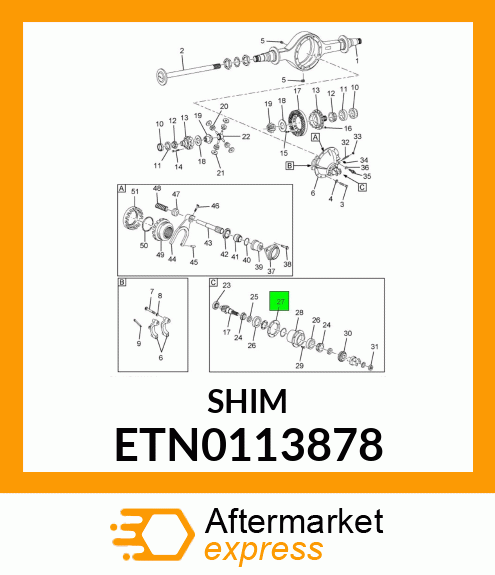 SHIM, BEARING CAGE PINION GEAR .01" ETN0113878