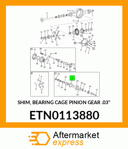 SHIM, BEARING CAGE PINION GEAR .03" ETN0113880