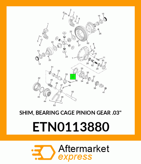 SHIM, BEARING CAGE PINION GEAR .03" ETN0113880