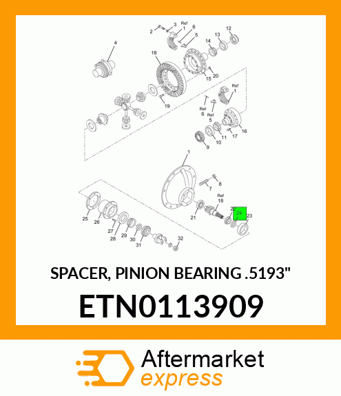 SPACER, PINION BEARING .5193" ETN0113909