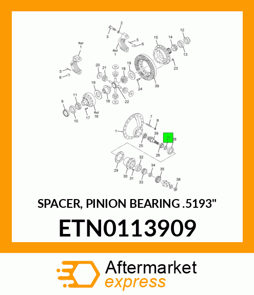 SPACER, PINION BEARING .5193" ETN0113909