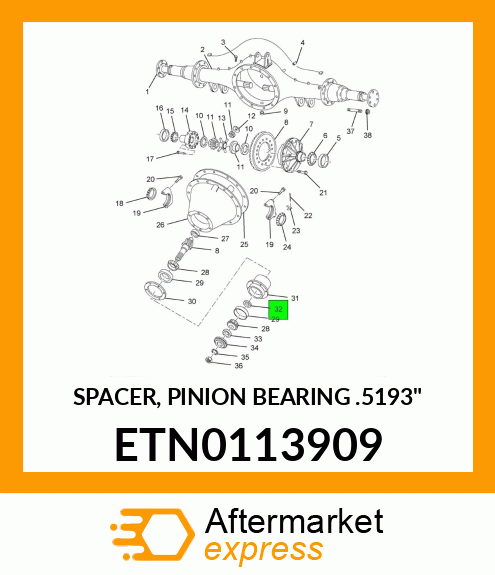 SPACER, PINION BEARING .5193" ETN0113909