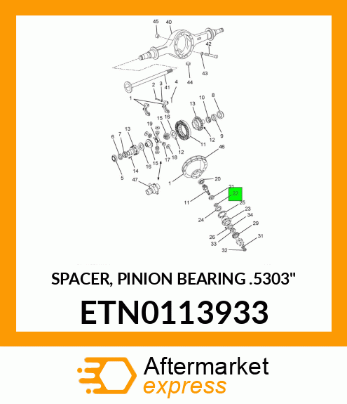 SPACER, PINION BEARING .5303" ETN0113933