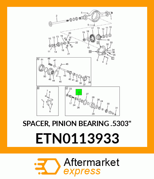 SPACER, PINION BEARING .5303" ETN0113933