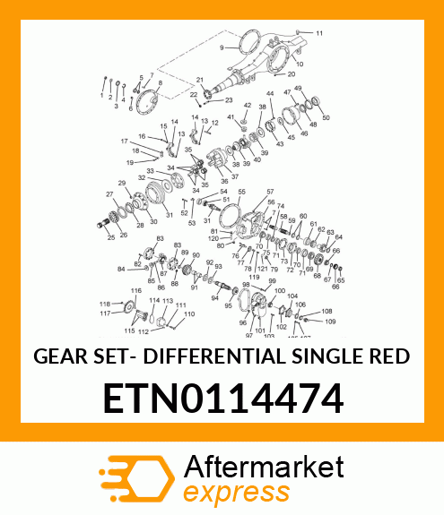 GEAR SET- DIFFERENTIAL SINGLE RED ETN0114474