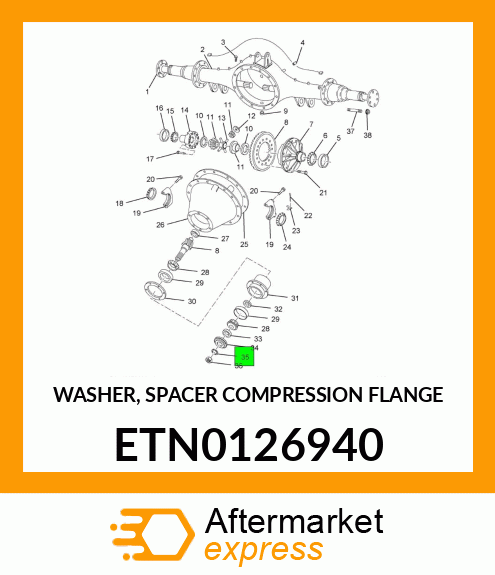 WASHER, SPACER COMPRESSION FLANGE ETN0126940