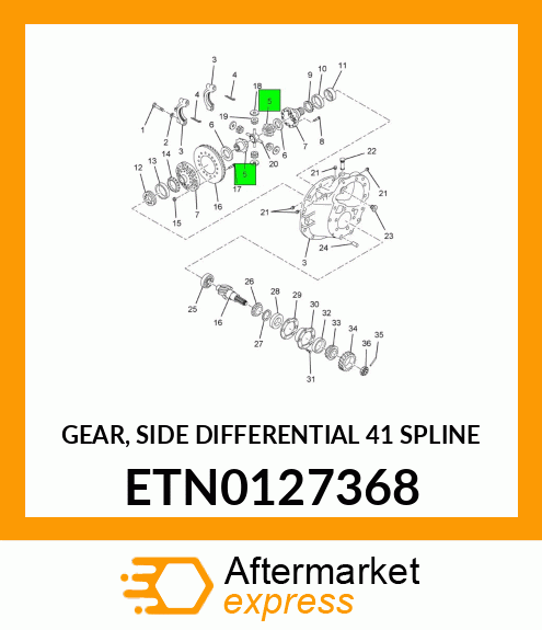 GEAR, SIDE DIFFERENTIAL 41 SPLINE ETN0127368