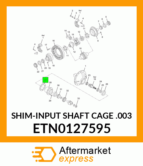 SHIM-INPUT SHAFT CAGE .003 ETN0127595