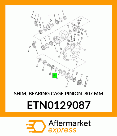 SHIM, BEARING CAGE PINION .807 MM ETN0129087