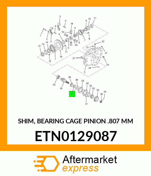 SHIM, BEARING CAGE PINION .807 MM ETN0129087