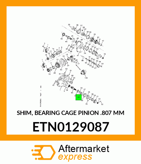 SHIM, BEARING CAGE PINION .807 MM ETN0129087