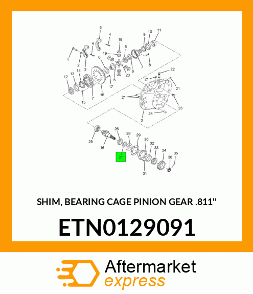 SHIM, BEARING CAGE PINION GEAR .811" ETN0129091