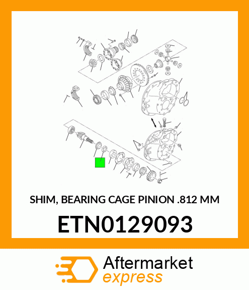 SHIM, BEARING CAGE PINION .812 MM ETN0129093