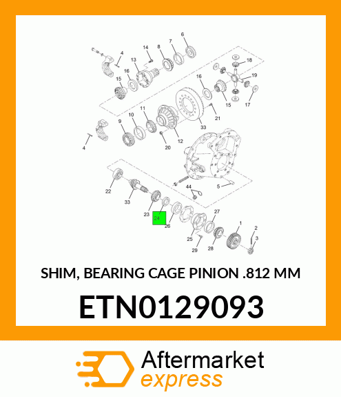 SHIM, BEARING CAGE PINION .812 MM ETN0129093