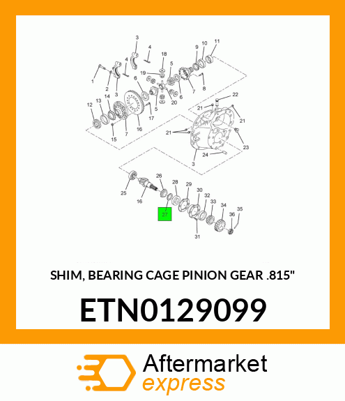 SHIM, BEARING CAGE PINION GEAR .815" ETN0129099