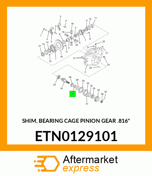 SHIM, BEARING CAGE PINION GEAR .816" ETN0129101