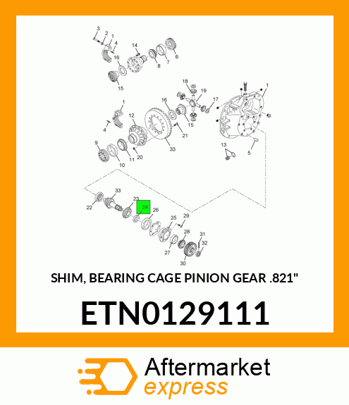 SHIM, BEARING CAGE PINION GEAR .821" ETN0129111