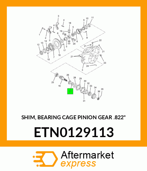 SHIM, BEARING CAGE PINION GEAR .822" ETN0129113