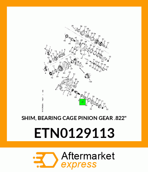 SHIM, BEARING CAGE PINION GEAR .822" ETN0129113