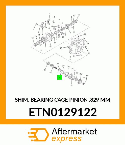 SHIM, BEARING CAGE PINION .829 MM ETN0129122