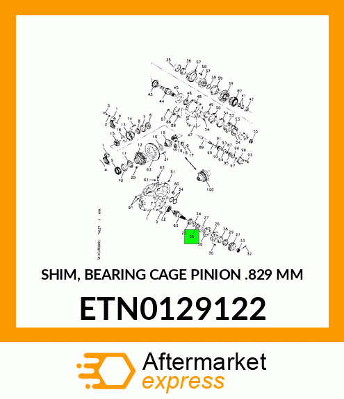 SHIM, BEARING CAGE PINION .829 MM ETN0129122