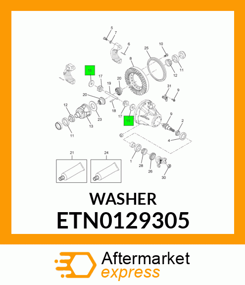 WASHER, THRUST DIFFERENTIAL SPIDER GEAR ETN0129305