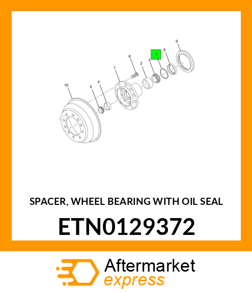 SPACER, WHEEL BEARING WITH OIL SEAL ETN0129372