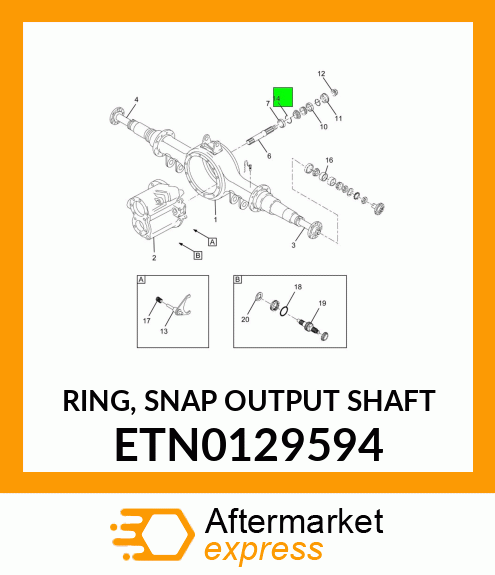 RING, SNAP OUTPUT SHAFT ETN0129594