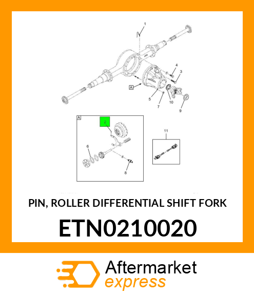 PIN, ROLLER DIFFERENTIAL SHIFT FORK ETN0210020