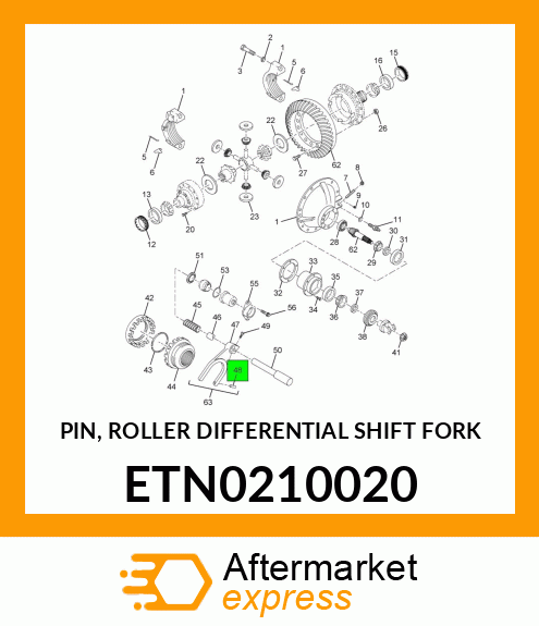 PIN, ROLLER DIFFERENTIAL SHIFT FORK ETN0210020