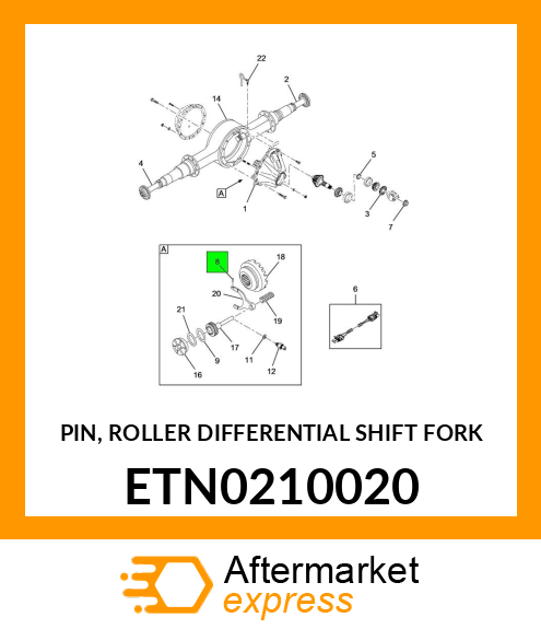 PIN, ROLLER DIFFERENTIAL SHIFT FORK ETN0210020